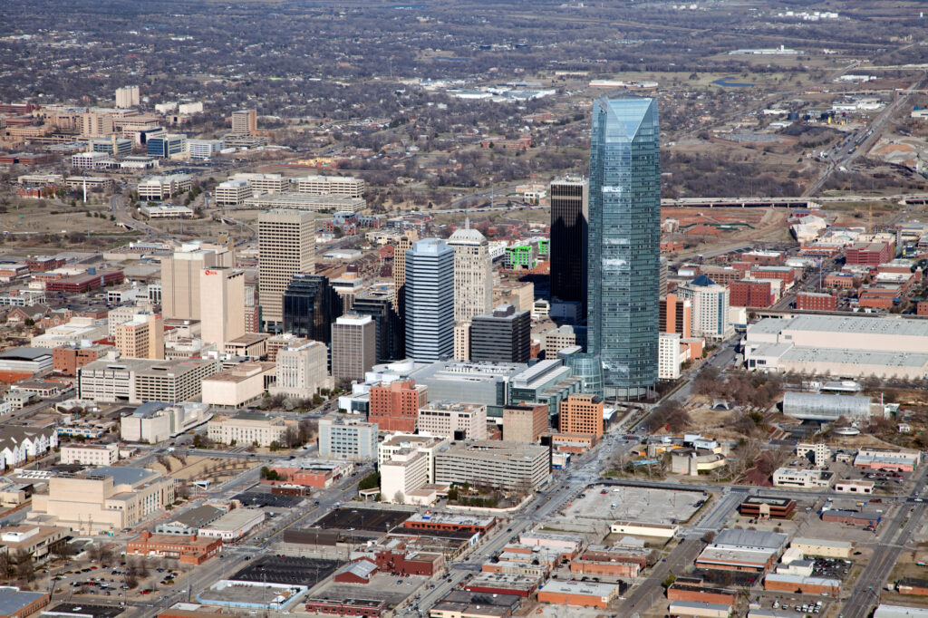 Oklahoma City Skyline from above - The MortgagePoint